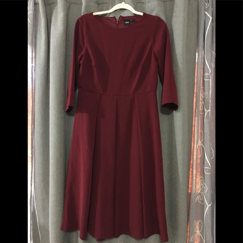 ASOS dress midi burgundy perfect condition